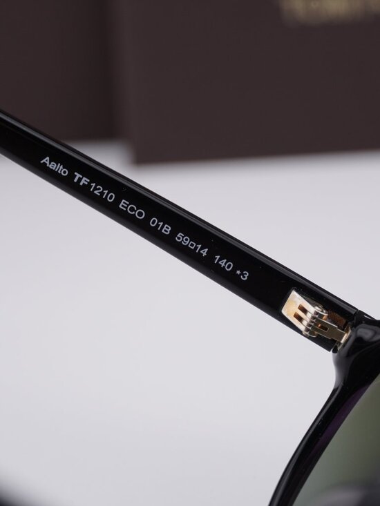 Tom Ford Aalto FT1210 01B Aviator Sunglasses - Shiny Black/Smoke Gradient main image 6